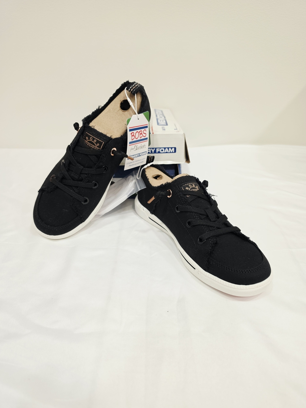 BOBS from Skechers B Cute 2.0 Black and White Slip-On Sneakers
